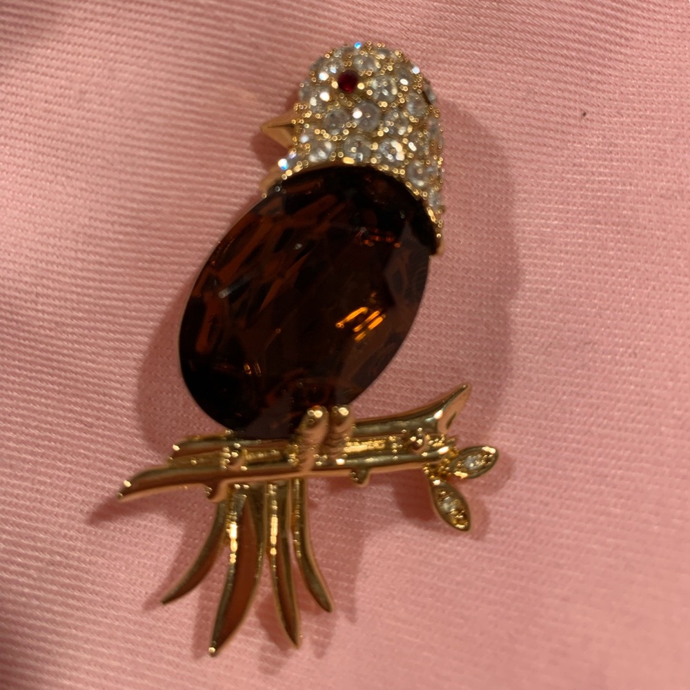 Vintage Joan Rivers signed Parrot Brooch, EUC